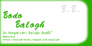 bodo balogh business card